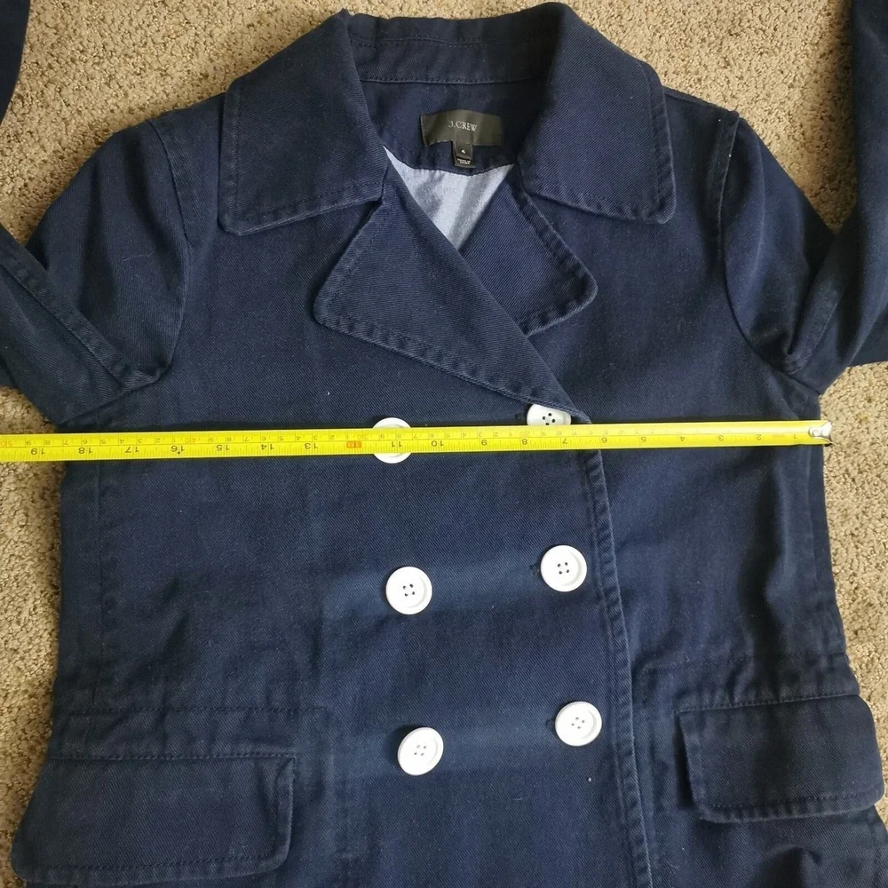 Women's‎ J.Crew Peacoat in Heavyweight Cotton | Color: Blue | Size: 4 - Picture 12 of 14